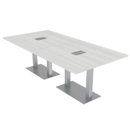 Skutchi Designs 45 in W, 96 in L, 29 in H, Engineered Wood Top, White HAR-REC-48x95-DOU-ELEC-WHCYPRESS